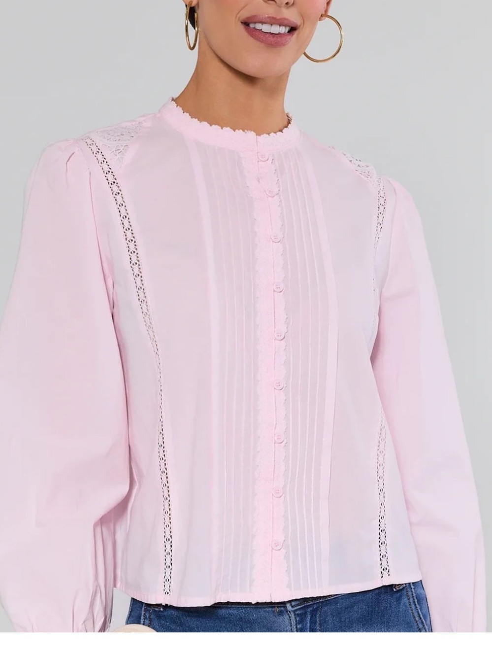 AVARA clara  Pink Lace Embroidered Top